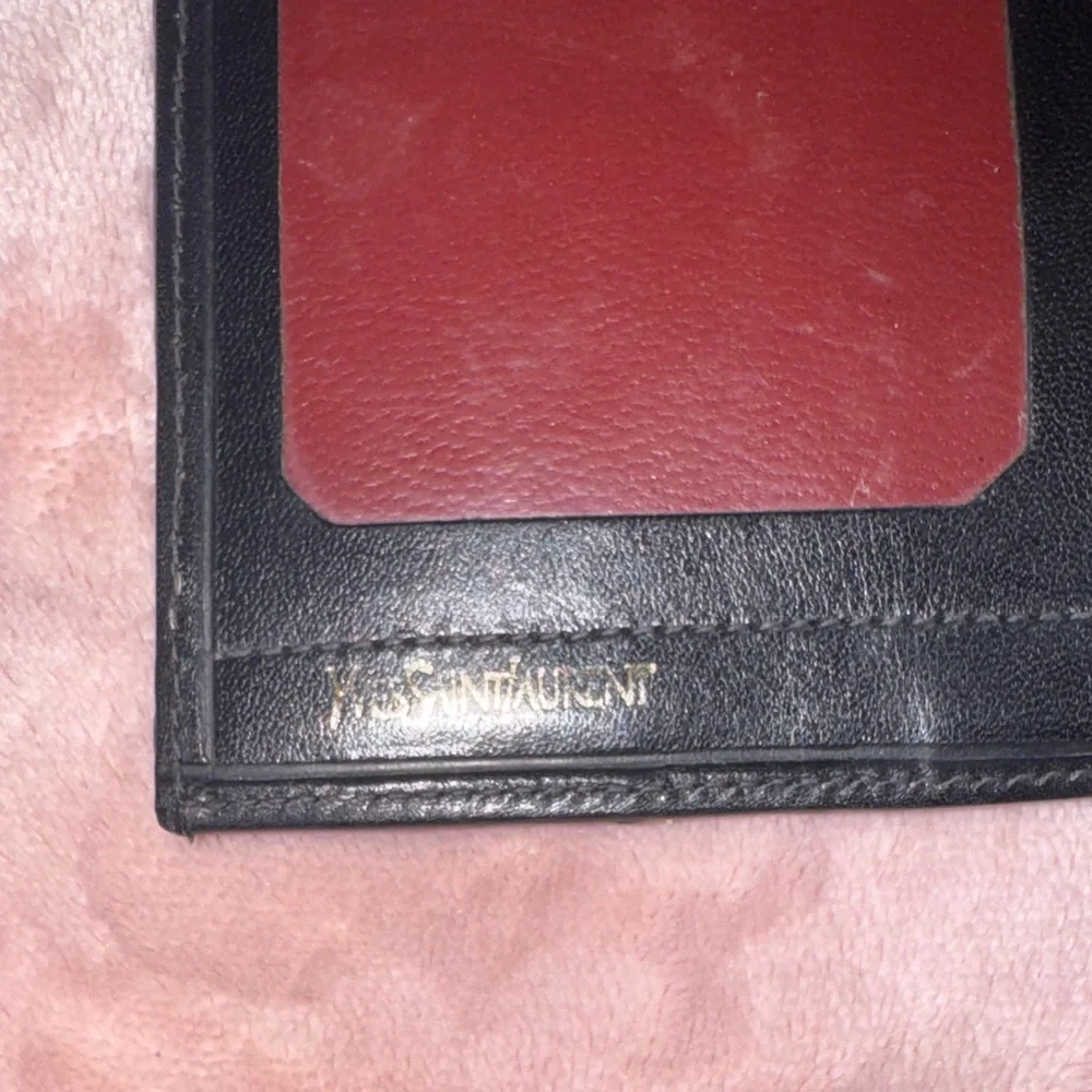 Yves Saint Laurent vintage Black and burgundy Leather bifold EUC